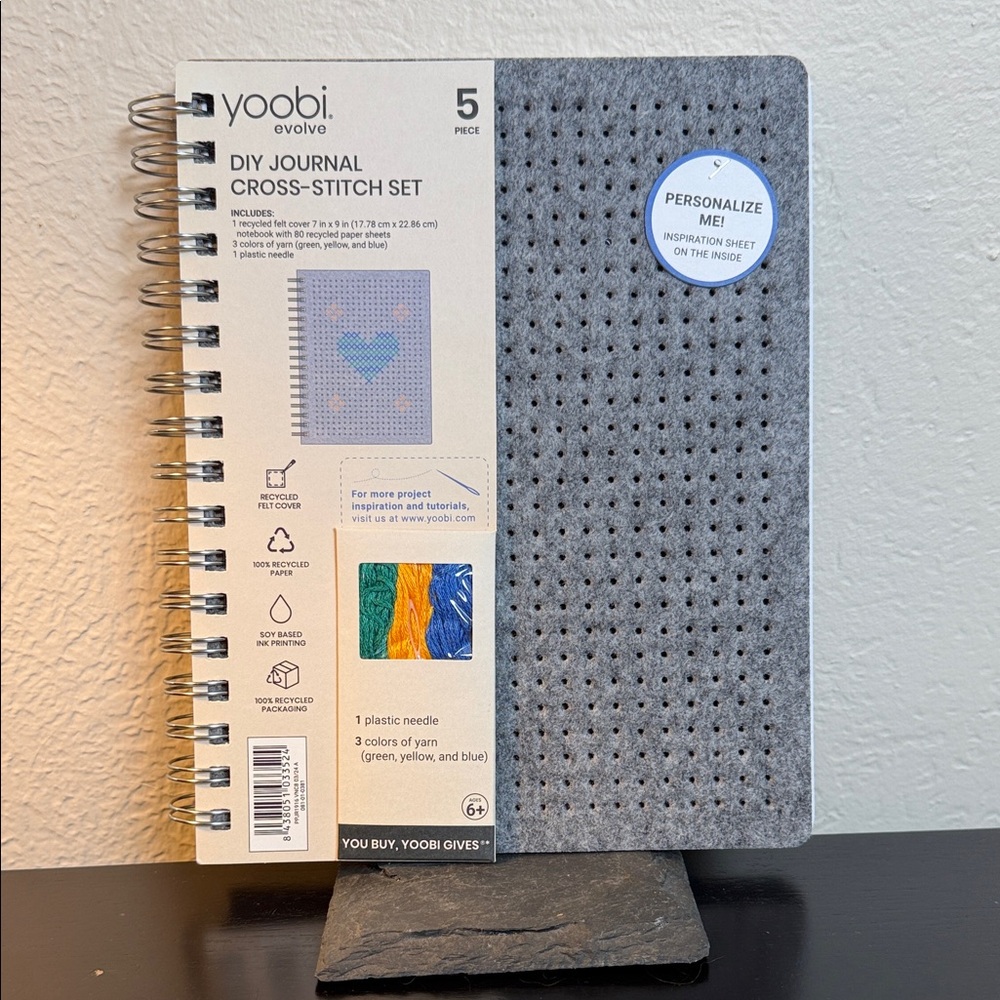 Yoobi Evolve DIY Journal with Cross-Stitch Cover
